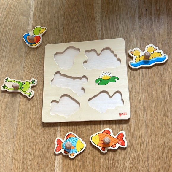 Goki Lift-out wooden Puzzle - Our Pond. Used but in perfect condition! - Picture 2 of 3